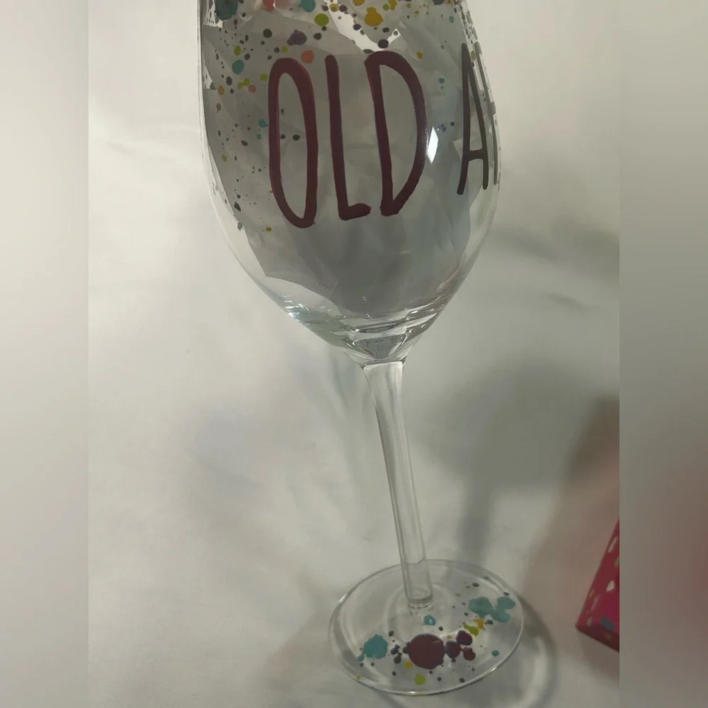 "Old AF" Fun Novelty Wine Glass with Gift Box - Picture 2 of 11